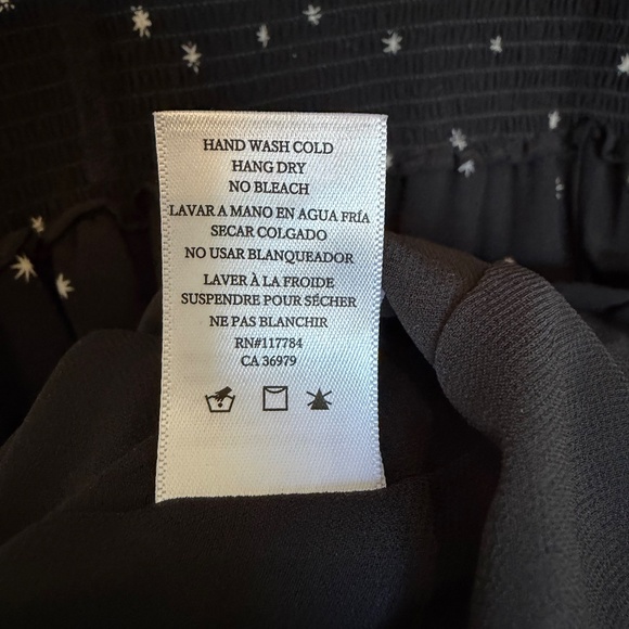 Rails Black Star Print Midi Dress | Size M - Picture 5 of 6